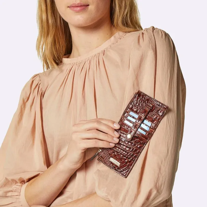 Women Brahmin Wallets and Wristlets Credit Card Wallet Golden Rod Ombre Melbourne