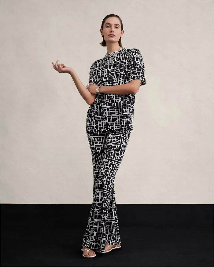 Women Brooklyn Pants Logo Love Black DVF Pants and Shorts
