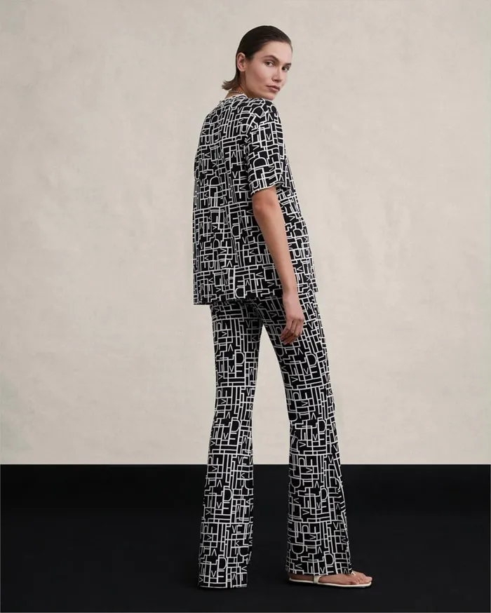 Women Brooklyn Pants Logo Love Black DVF Pants and Shorts