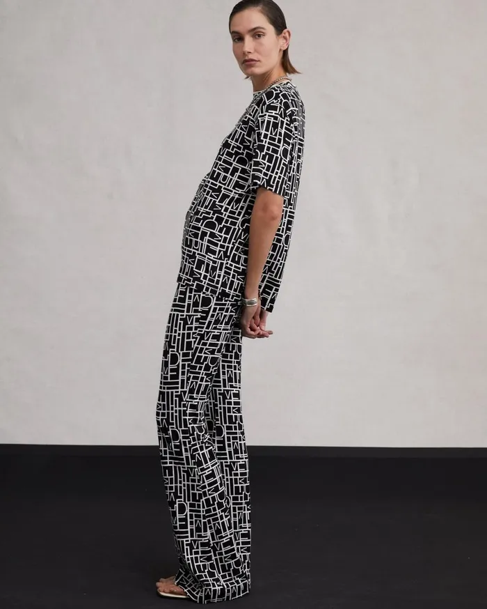 Women Brooklyn Pants Logo Love Black DVF Pants and Shorts