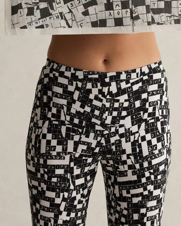 Women Brooklyn Pants Tiny Dvf 50th Crossword Black DVF Pants and Shorts