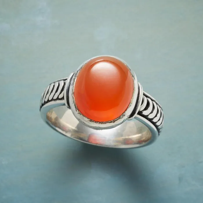 Women Carnelian Soundwaves Ring Sundance Catalog Rings