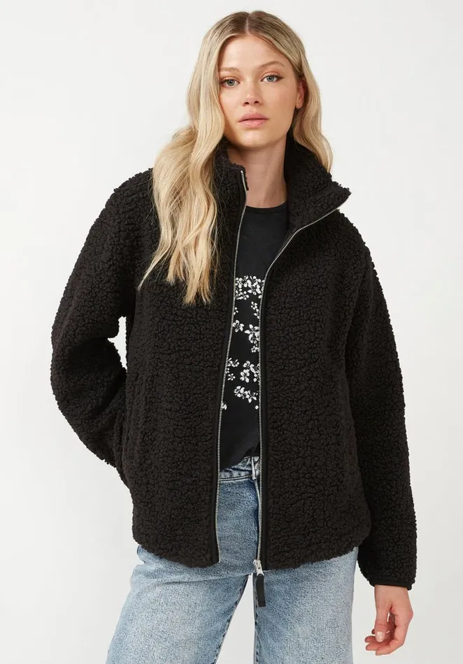 Women Caterina Black Women039s Full Zip Jacket Black Buffalo David Bitton Jackets
