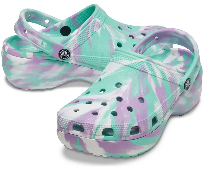 Women Classic Platform Marbled Clog Pistachio Multi Crocs Clogs