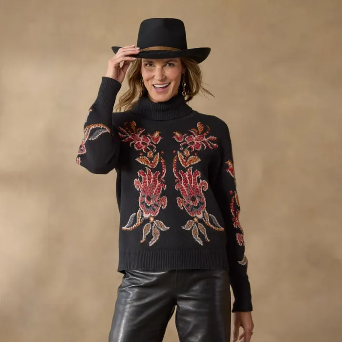 Women Claudia Floral Sweater Black Sundance Catalog Sweaters Women Claudia Floral Sweater Black Sundance Catalog Sweaters