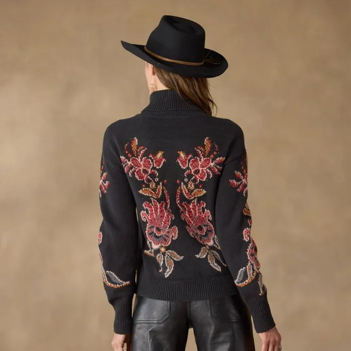 Women Claudia Floral Sweater Black Sundance Catalog Sweaters Women Claudia Floral Sweater Black Sundance Catalog Sweaters