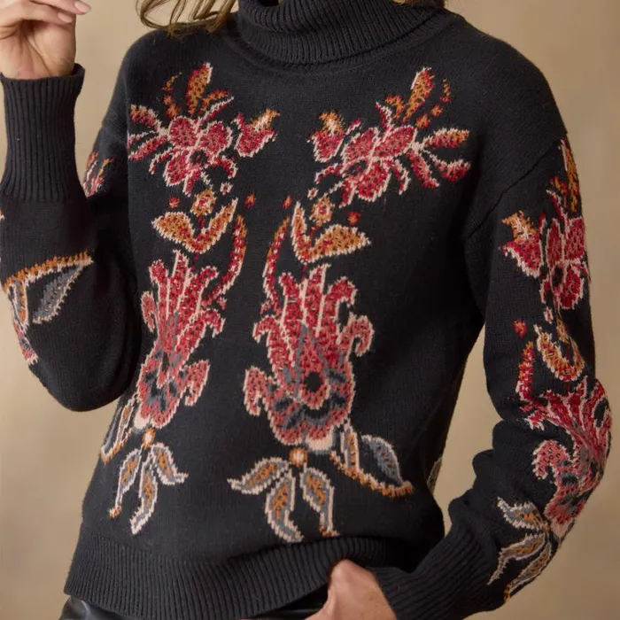 Women Claudia Floral Sweater Black Sundance Catalog Sweaters Women Claudia Floral Sweater Black Sundance Catalog Sweaters