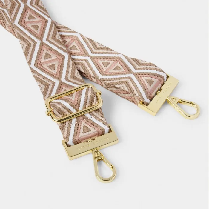 Women ClipOn Accessories Katie Loxton Canvas Bag Strap In Peony Blush 8211 Crossbody Bag Strap