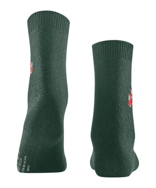 Women Cosy Wool XMas Santa Women Socks Hunter Green FALKE Socks