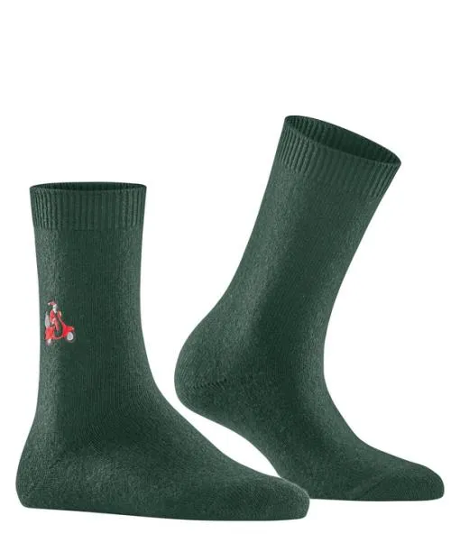 Women Cosy Wool XMas Santa Women Socks Hunter Green FALKE Socks