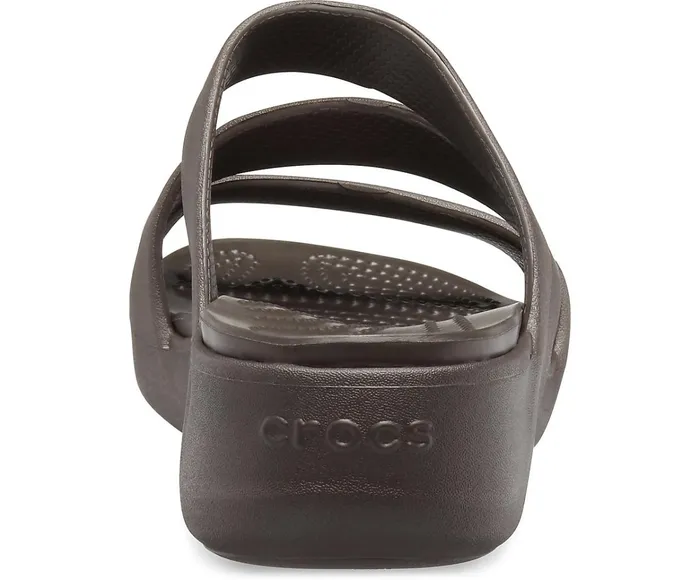 Women Crocs Monterey Strappy Wedge Espresso Crocs Sandals