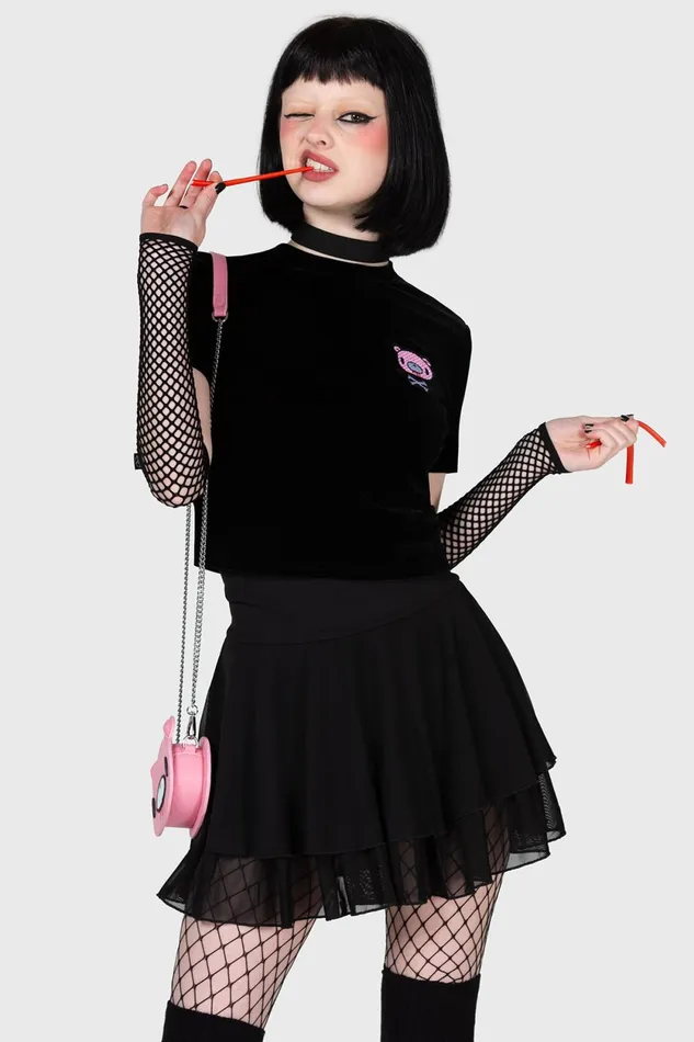 Women Crop Killstar Gloomy Bones Crop Top