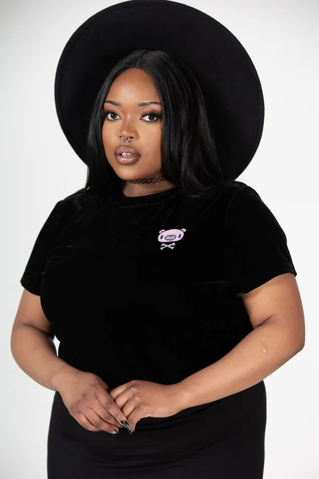Women Crop Killstar Gloomy Bones Crop Top