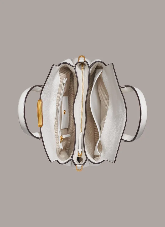 Women Crossbody Bags And Satchels Donna Karan AMAGANSETT SATCHEL BAG Brilliant White