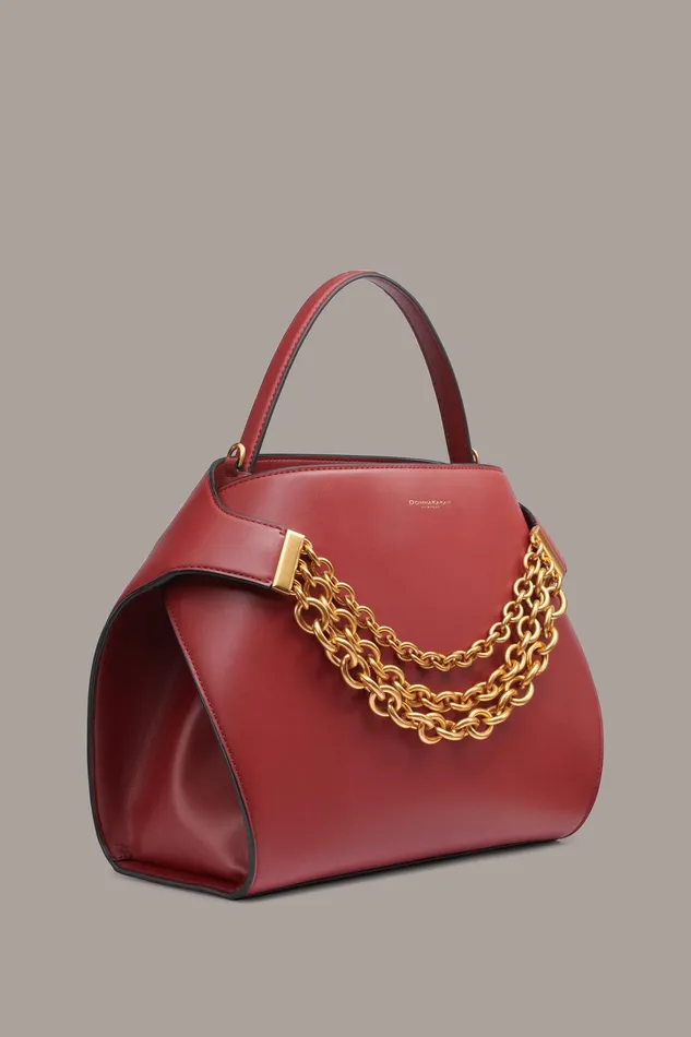 Women Crossbody Bags And Satchels Donna Karan PLANDOME SATCHEL BAG Claret