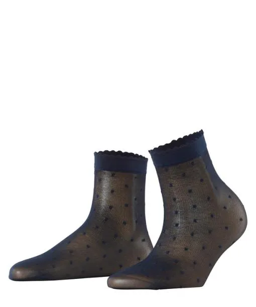 Women Dot 15 DEN Women Anklets Marine FALKE Fullyfashioned Stockings