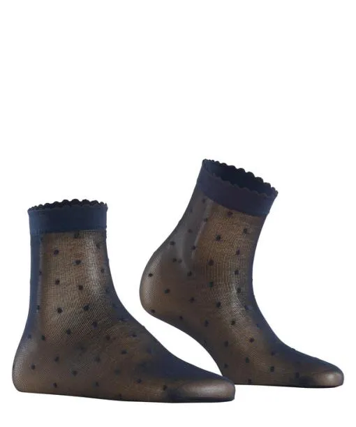 Women Dot 15 DEN Women Anklets Marine FALKE Fullyfashioned Stockings