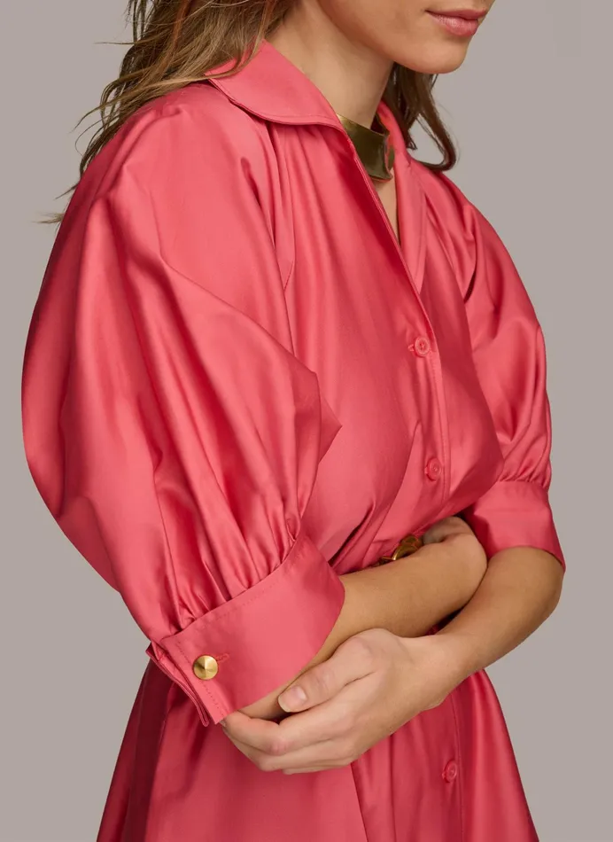 Women Dresses And Jumpsuits Donna Karan COTTON SHIRT DRESS Rose Quartz