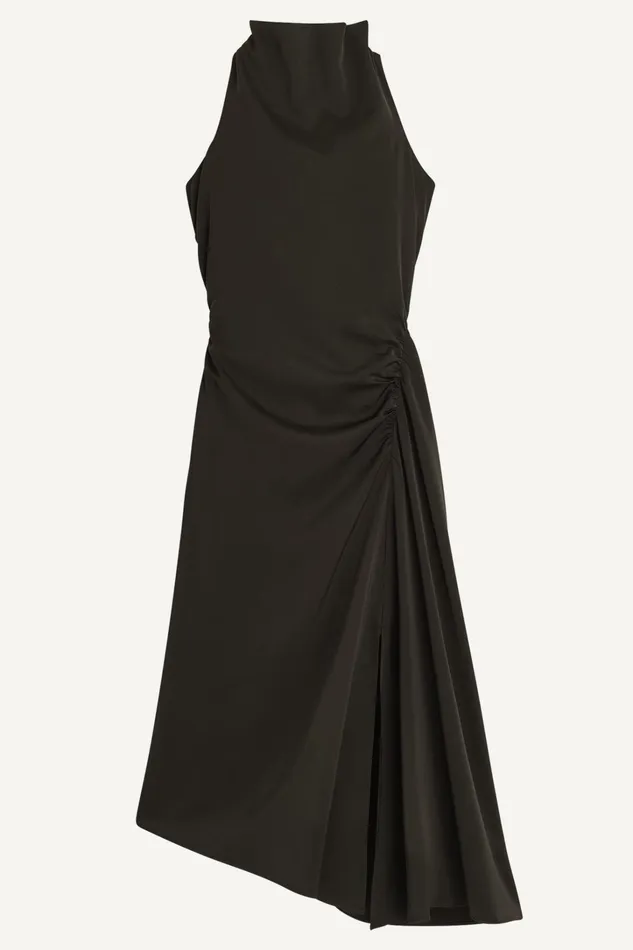 Women Dresses And Jumpsuits Donna Karan MOCK NECK A LINE MIDI DRESS Black