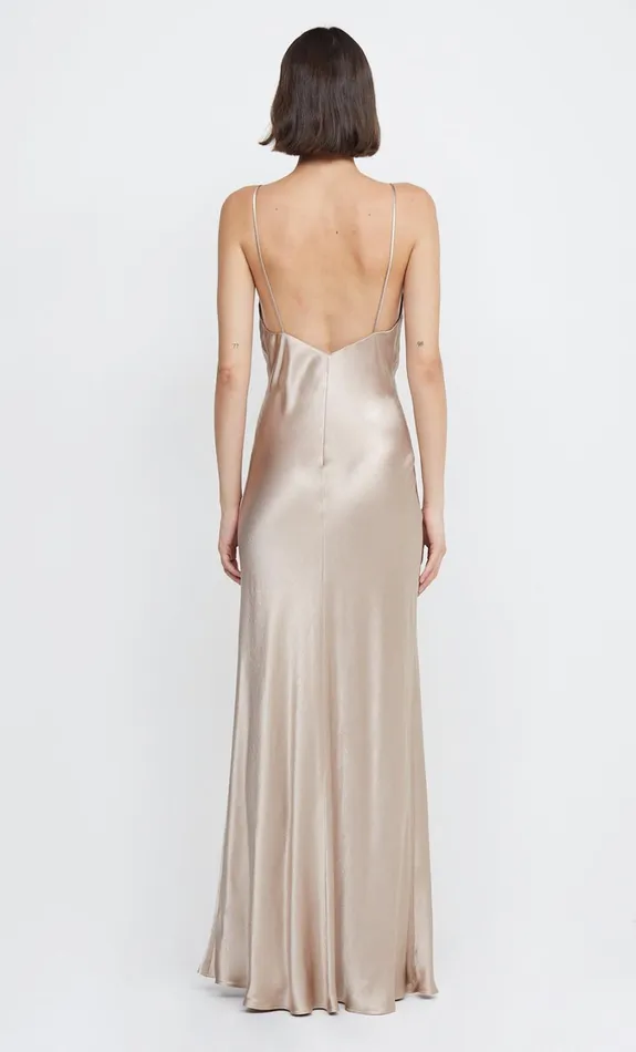 Women Dresses Bec Bridge LORELAI V MAXI DRESS Smoke Taupe
