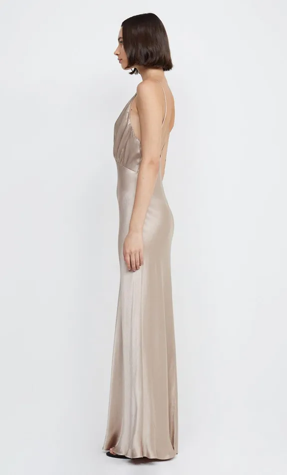 Women Dresses Bec Bridge LORELAI V MAXI DRESS Smoke Taupe