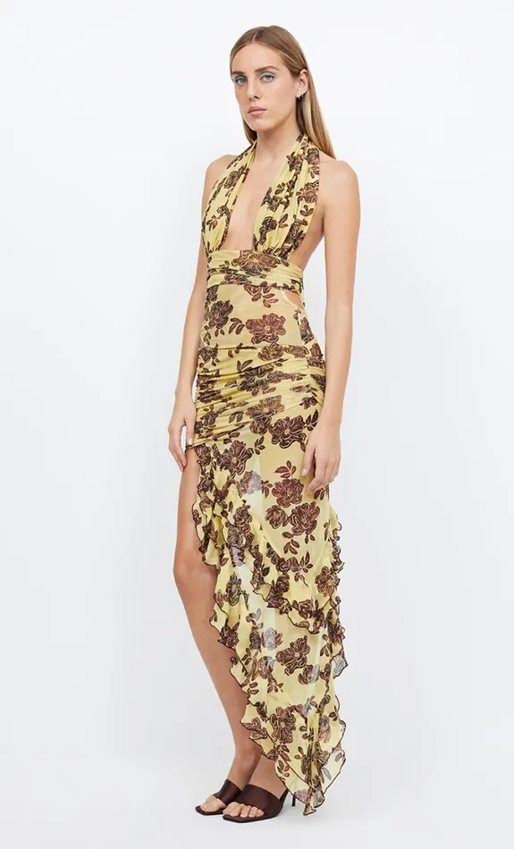 Women Dresses Bec Bridge MALIBU BAY HALTER DRESS Citrus Plum Floral