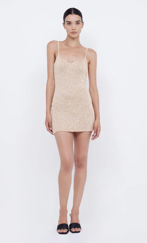 Women Dresses Bec Bridge SADIE SEQUIN KNIT MINI DRESS Gold