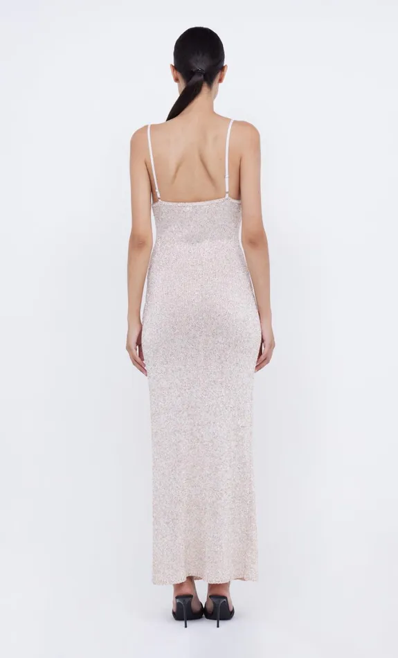 Women Dresses Bec Bridge SADIE SEQUIN KNIT SLIP DRESS Rose Gold
