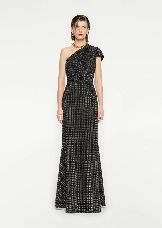 Women Dresses Roland Mouret Asymmetric Diamante Maxi Dress