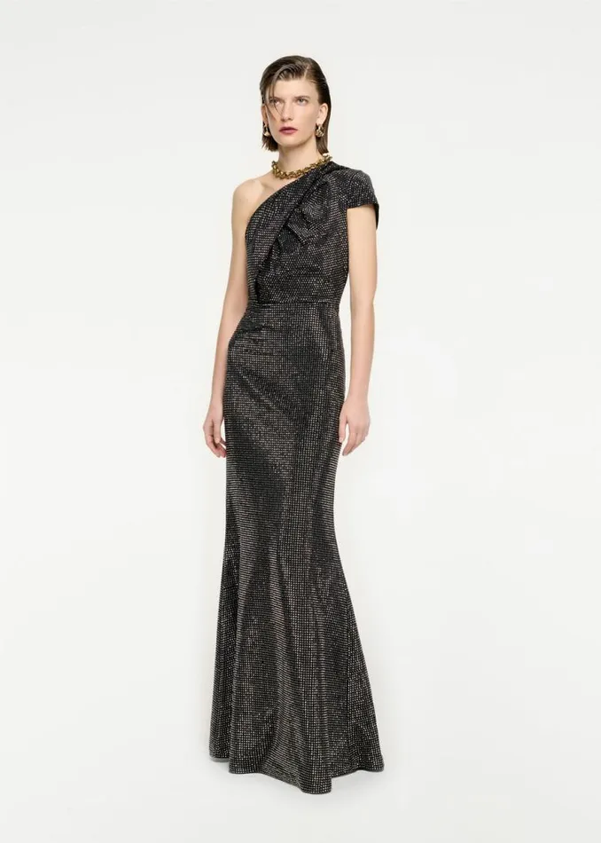 Women Dresses Roland Mouret Asymmetric Diamante Maxi Dress