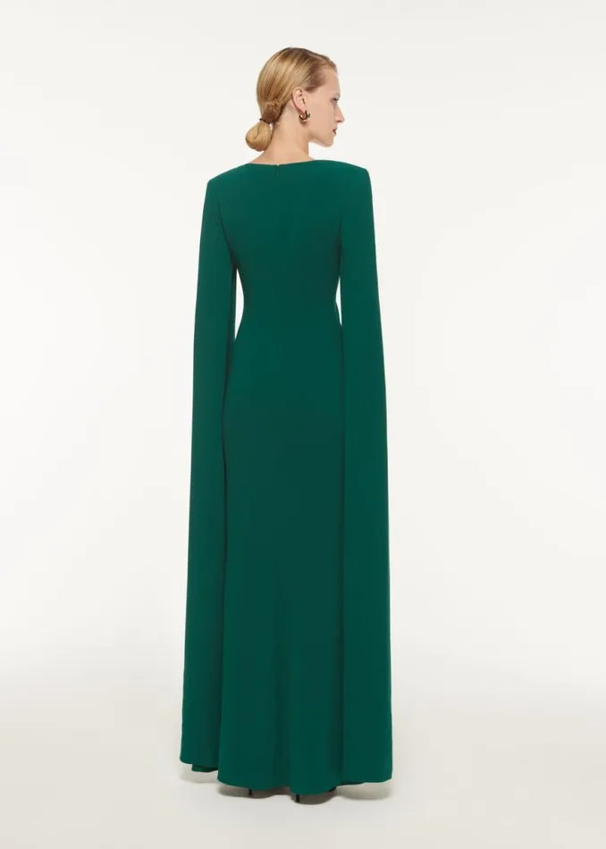 Women Dresses Roland Mouret Cape Sleeve Stretch Cady Maxi Dress