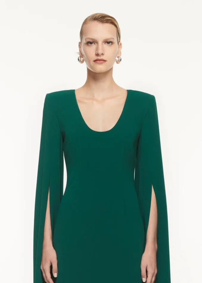 Women Dresses Roland Mouret Cape Sleeve Stretch Cady Maxi Dress