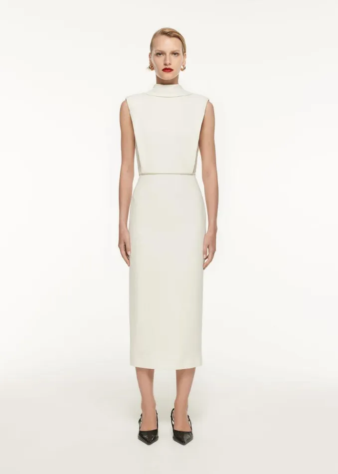 Women Dresses Roland Mouret High Neck Stretch Cady Midi Dress