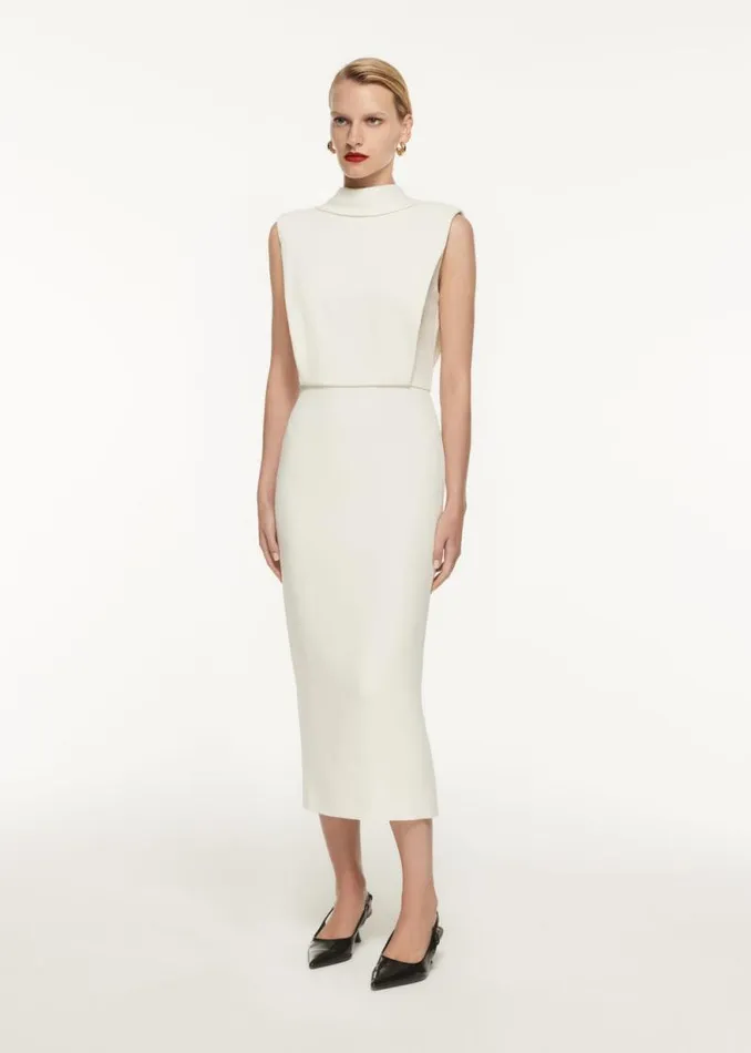 Women Dresses Roland Mouret High Neck Stretch Cady Midi Dress