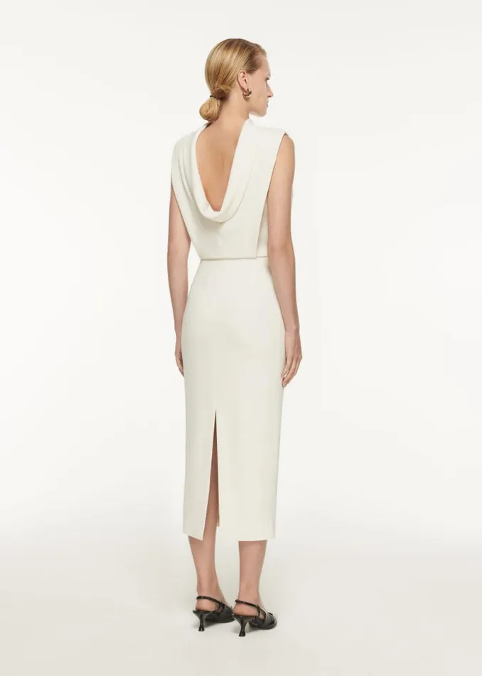 Women Dresses Roland Mouret High Neck Stretch Cady Midi Dress
