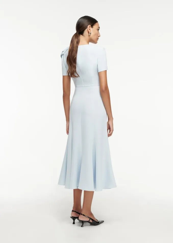 Women Dresses Roland Mouret Short Sleeve Bow Heavy Cady Midi Dress