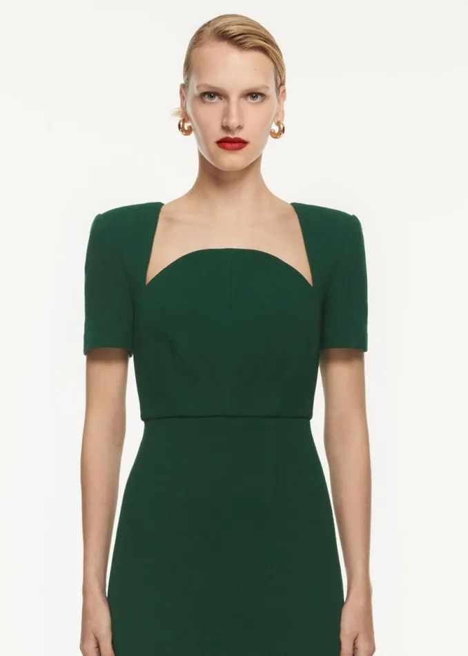 Women Dresses Roland Mouret SHORT SLEEVE MOON MIDI DRESS