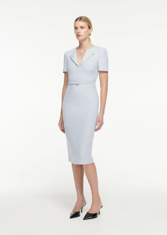 Women Dresses Roland Mouret Short Sleeve Wool Silk Dress