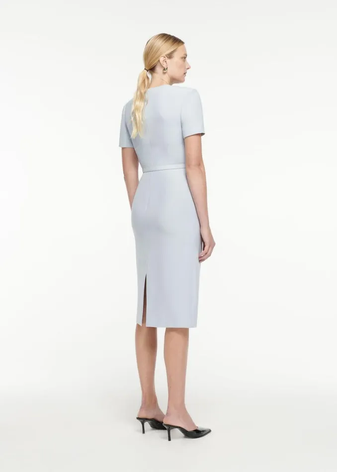 Women Dresses Roland Mouret Short Sleeve Wool Silk Dress