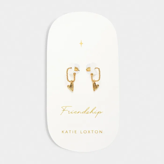 Women Earrings Katie Loxton Friendship039 Waterproof Gold Heart Hoop Earrings