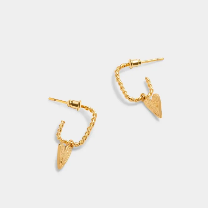 Women Earrings Katie Loxton Friendship039 Waterproof Gold Heart Hoop Earrings