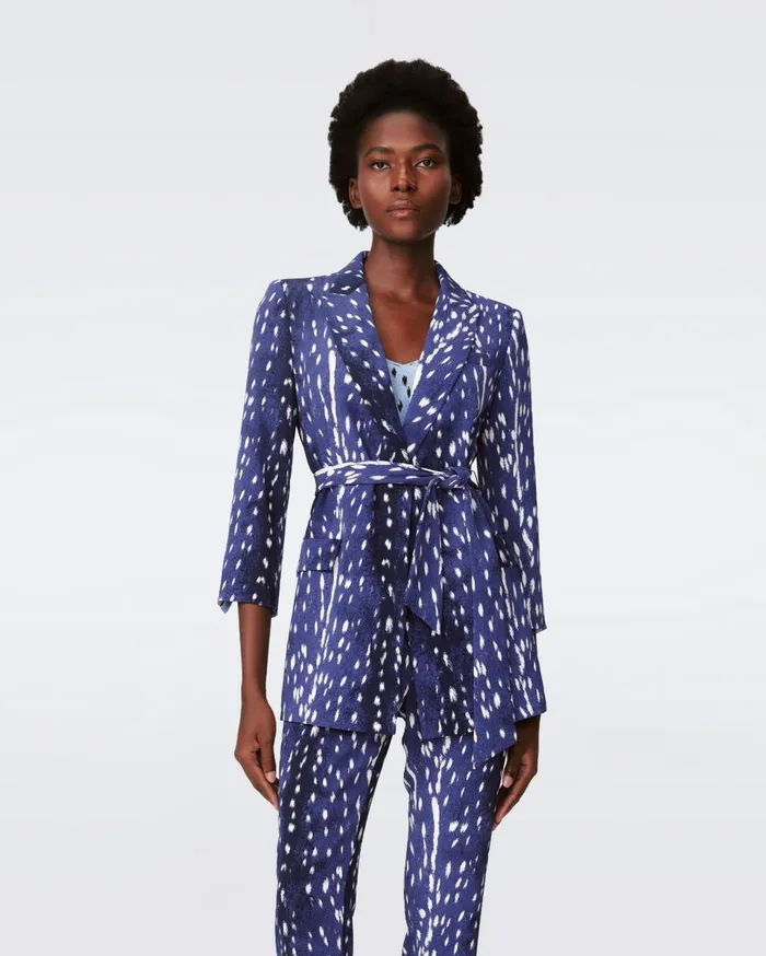 Women Emiliano Jacket Fawn Perfect Navy DVF Jackets and Coats