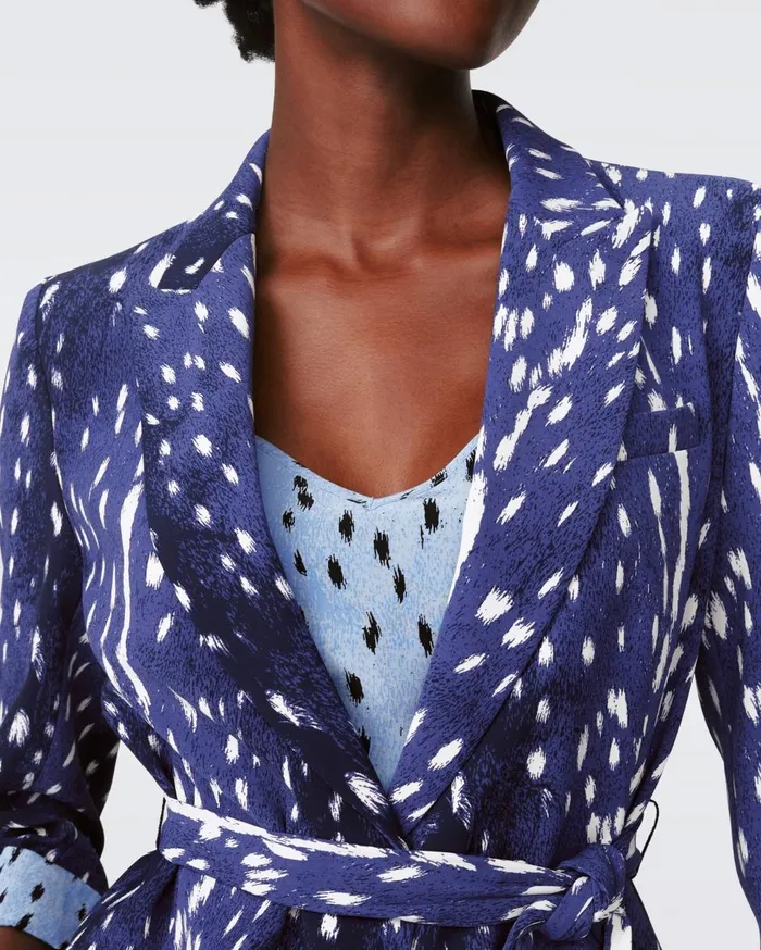 Women Emiliano Jacket Fawn Perfect Navy DVF Jackets and Coats
