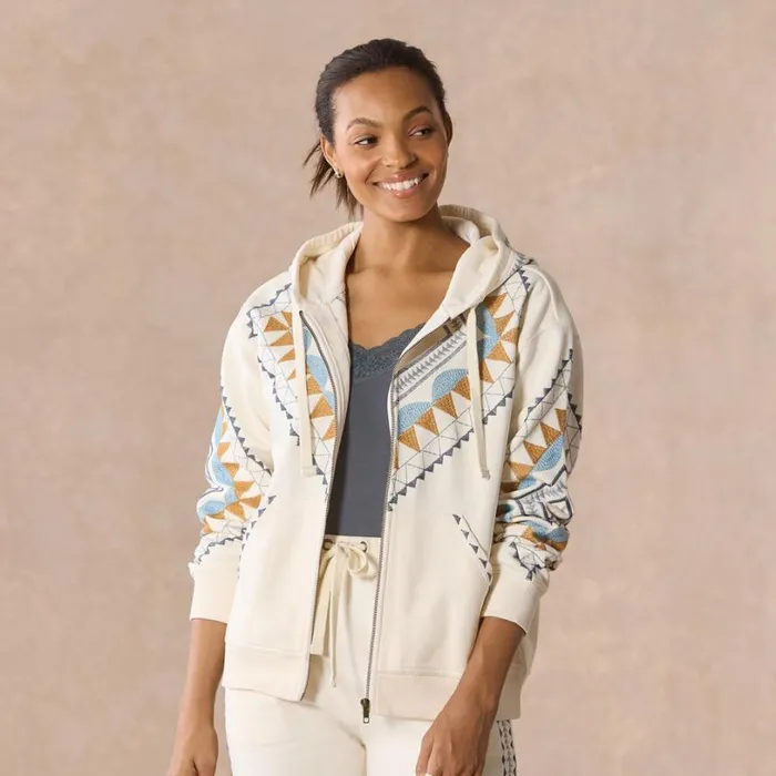 Women Esker Zip Hoodie Vanilla Sundance Catalog Jackets and Coats