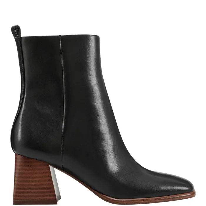 Women Floria Square Toe Bootie Black Leather Marc Fisher Booties