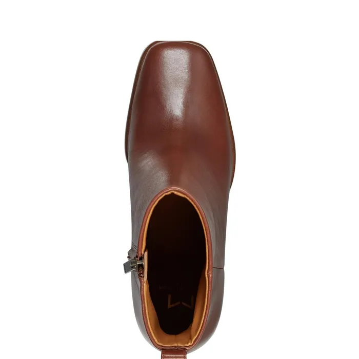 Women Floria Square Toe Bootie Tan Leather Marc Fisher Boots and Booties
