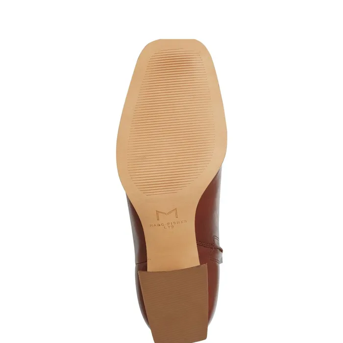 Women Floria Square Toe Bootie Tan Leather Marc Fisher Boots and Booties