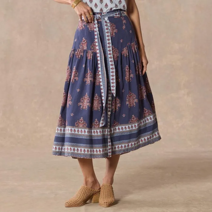 Women Folklore Ruffle Skirt Navy Sundance Catalog Skirts Women Folklore Ruffle Skirt Navy Sundance Catalog Skirts