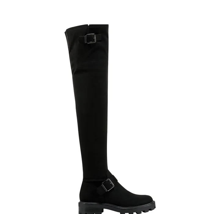 Women Ganven Lug Sole Over The Knee Boot Black Marc Fisher OTK Boots