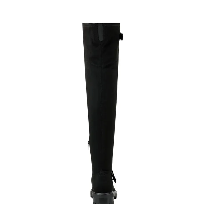 Women Ganven Lug Sole Over The Knee Boot Black Marc Fisher OTK Boots